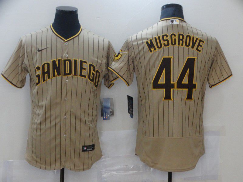 Men San Diego Padres #44 Musgrove brown stripe Elite 2021 Nike MLB Jersey->san diego padres->MLB Jersey